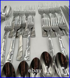 Oneida Allure Pattern Stainless Flatware 41 Piece Glossy Swirl plus Serving Pcs