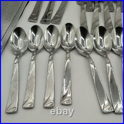 Oneida Allure Pattern Stainless Flatware 41 Piece Glossy Swirl plus Serving Pcs