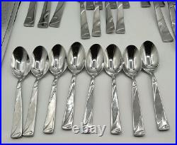 Oneida Allure Pattern Stainless Flatware 41 Piece Glossy Swirl plus Serving Pcs