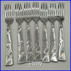 Oneida Allure Pattern Stainless Flatware 41 Piece Glossy Swirl plus Serving Pcs