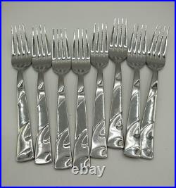 Oneida Allure Pattern Stainless Flatware 41 Piece Glossy Swirl plus Serving Pcs