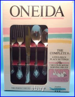 Oneida Amadeus Stainless Steel 8 Five Piece Place Settings & 5 Serving Pieces