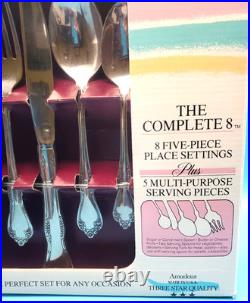 Oneida Amadeus Stainless Steel 8 Five Piece Place Settings & 5 Serving Pieces