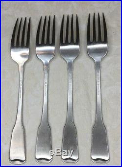 Oneida American Colonial Stainless Lot Of 4 (Four) Dinner Forks 7 1/4 Cubed