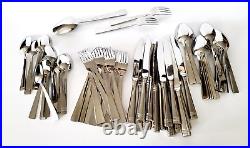 Oneida Amsterdam Stainless Steel Glossy Frosted Accent 18/10 Flatware 55 Pieces