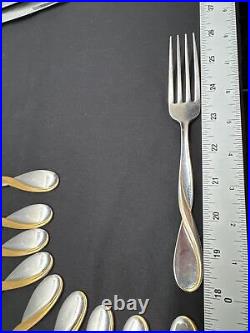 Oneida Aquarius Silver & Gold-Accent Flatware Set 27-Piece Stainless Steel Dinne