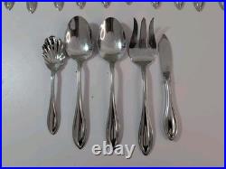 Oneida Arbor American Harmony Stainless Flatware Set 70 pcs Beaded Edge