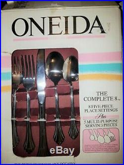 Oneida BANCROFT Stainless Flatware 42 PIECES Serving For 8. Open Box