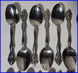 Oneida BRAHMS Stainless Flatware Pierced Floral Incomplete Set of 52 Pieces