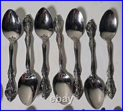 Oneida BRAHMS Stainless Flatware Pierced Floral Incomplete Set of 52 Pieces