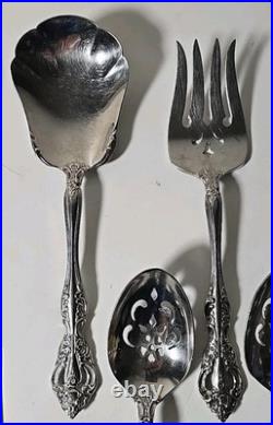 Oneida BRAHMS Stainless Flatware Pierced Floral Incomplete Set of 52 Pieces