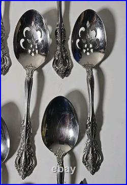 Oneida BRAHMS Stainless Flatware Pierced Floral Incomplete Set of 52 Pieces