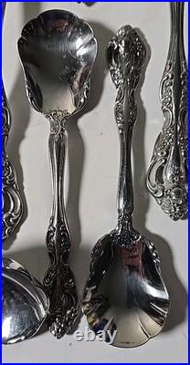 Oneida BRAHMS Stainless Flatware Pierced Floral Incomplete Set of 52 Pieces