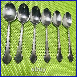 Oneida CELLO Community Stainless 6 Place/ Oval Soup Spoons 6 Length Burnished