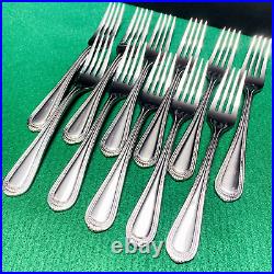 Oneida COUNTESS Stainless 11 Dinner Forks Beaded Edge Glossy Flatware 7 7/8
