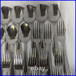 Oneida Camber Cresta Windswept Scroll Stainless Flatware Mixed Lot Of 62 Pieces