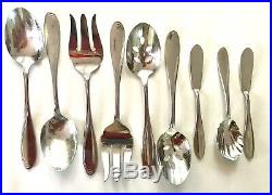 Oneida Camber Glossy Scrolls Stainless Steel Flatware Set 69 Pieces USA Made