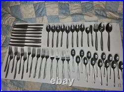Oneida Camlynn Stainless 50 Piece Flatware Set 7 Place Setting Fork Knife Spoon