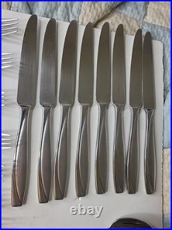 Oneida Camlynn Stainless 50 Piece Flatware Set 7 Place Setting Fork Knife Spoon
