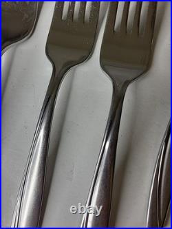 Oneida Camlynn Stainless 50 Piece Flatware Set 7 Place Setting Fork Knife Spoon