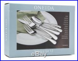 Oneida Chandler 65 Piece 18/10 Flatware Set for 12 in Wood Caddy LIFETIME W. NEW
