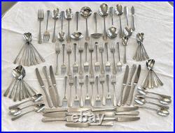 Oneida Cityscape Huge 83pc Lot Stainless Flatware Service for 10 Serving Pieces