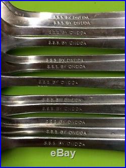 Oneida Colonial Boston Minute Man stainless USA flatware set of 59 pieces
