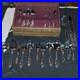 Oneida Community 81pc Stainless Flatware Set, Service for 8, Floral Wood Case