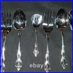 Oneida Community 81pc Stainless Flatware Set, Service for 8, Floral Wood Case