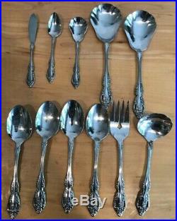 Oneida Community Brahms Stainless Flatware Set 49 Pieces & Serving, Obscure