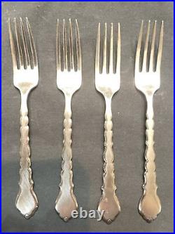 Oneida Community CELLO Stainless 4 Dinner Forks Burnished Glossy Flatware -EUC