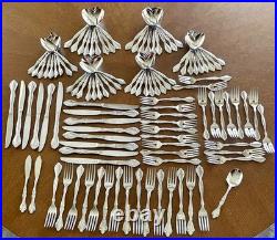 Oneida Community Cantata Glossy Stainless Flatware Set 110 Pc USA China Vintage