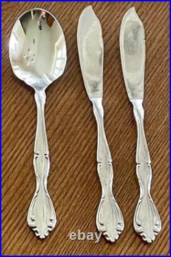 Oneida Community Cantata Glossy Stainless Flatware Set 110 Pc USA China Vintage