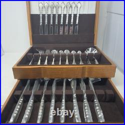 Oneida Community Cello Satinique 81 Pc Stainless Steel Flatware Set + Serving Pc