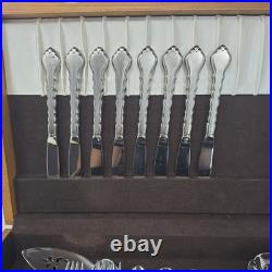 Oneida Community Cello Satinique 81 Pc Stainless Steel Flatware Set + Serving Pc
