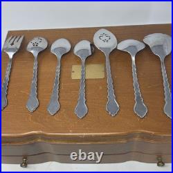 Oneida Community Cello Satinique 81 Pc Stainless Steel Flatware Set + Serving Pc