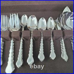 Oneida Community Cello Satinique 81 Pc Stainless Steel Flatware Set + Serving Pc