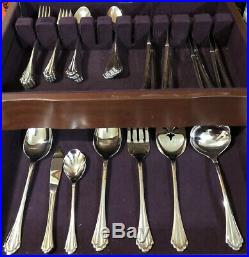 Oneida Community Cube Marquette Stainless Flatware Set 46 Pc Used