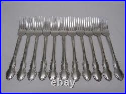 Oneida Community Cube Tennyson Stainless Flatware Dinner Forks Set of 11