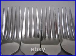 Oneida Community Cube Tennyson Stainless Flatware Dinner Forks Set of 11