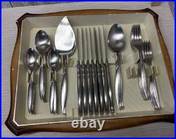 Oneida Community Driftwood Stainless Flatware & Tray 42 Pieces. Free Shipping