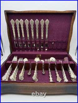 Oneida Community Duet Flatware Set 60 Pieces Set & Wooden Case