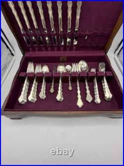 Oneida Community Duet Flatware Set 60 Pieces Set & Wooden Case
