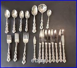 Oneida Community Fantasy Burnished Pierced Stainless Silverware 56 Piece Set