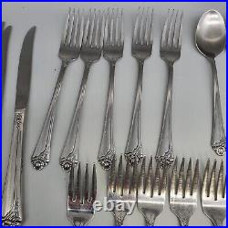 Oneida Community Fantasy Rose Flatware Lot 30 Pc 5 Settings