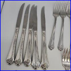 Oneida Community Fantasy Rose Flatware Lot 30 Pc 5 Settings