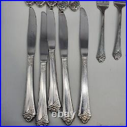 Oneida Community Fantasy Rose Flatware Lot 30 Pc 5 Settings