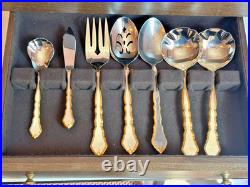 Oneida Community Flatware Golden Royal Chippendale 47 Piece Set Vintage