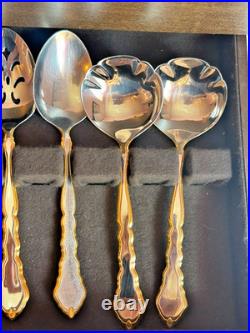 Oneida Community Flatware Golden Royal Chippendale 47 Piece Set Vintage