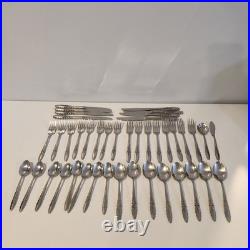 Oneida Community Floral Glen Flatware Stainless Lot of 42 Pieces